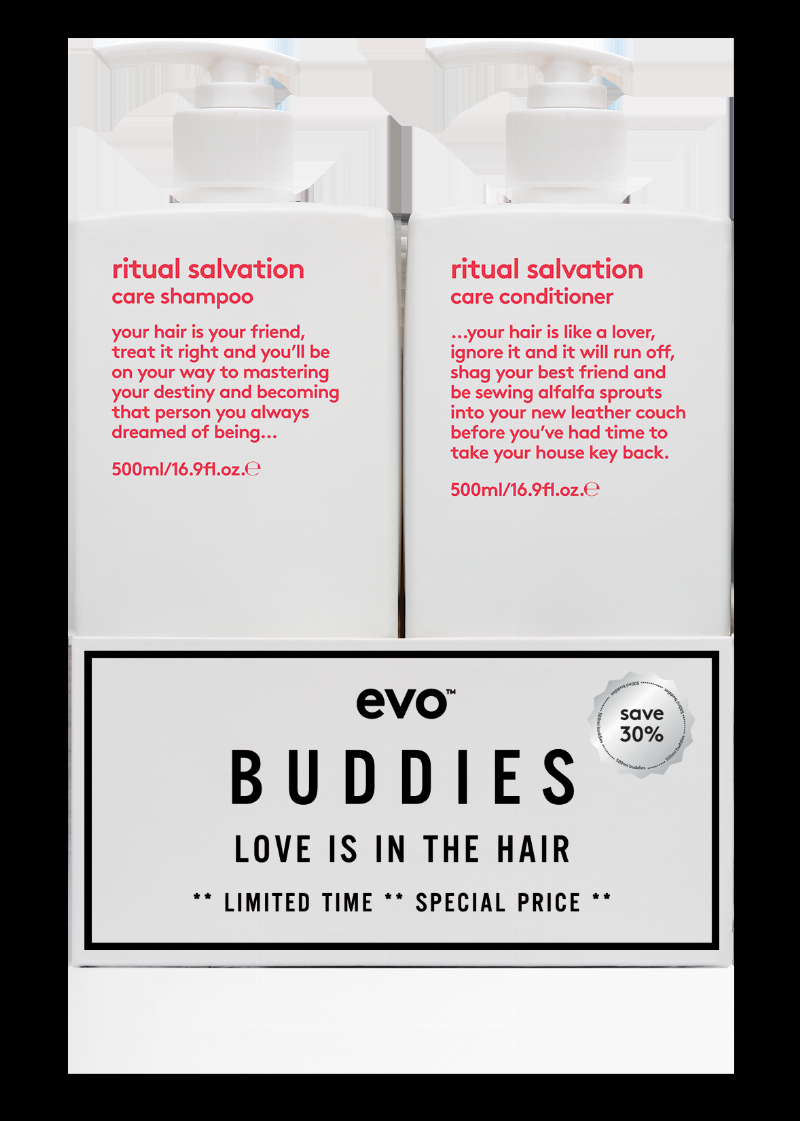 Evo Ritual Salvation Buddies Shampoo   Conditioner 2x 500ml Hos Frisøren   Baronen