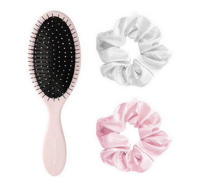 Brushworks Hårbørste til Uldne Hår + Satin Scrunchies